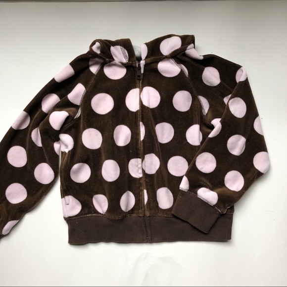 Gymboree Brown Polka Dot Zip-Front Hoody - Girls 5 - Picture 2 of 6